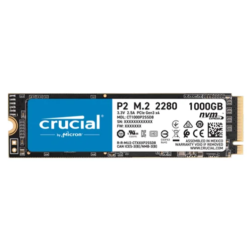 حافظه اس اس دی کروشیال مدل P2 PCIe M.2 2280 ظرفیت 1 ترابایت